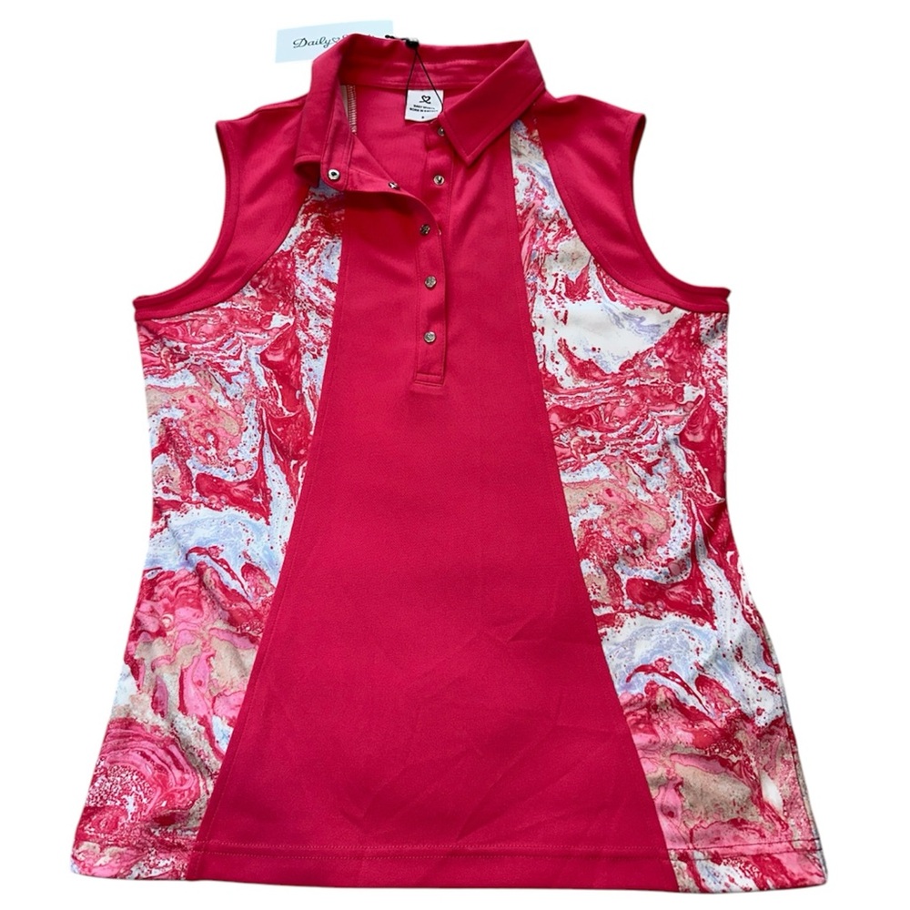 Daily Sports Women’s Adelina Golf Polo Sleeveless Shirt Size Small NWT Pink